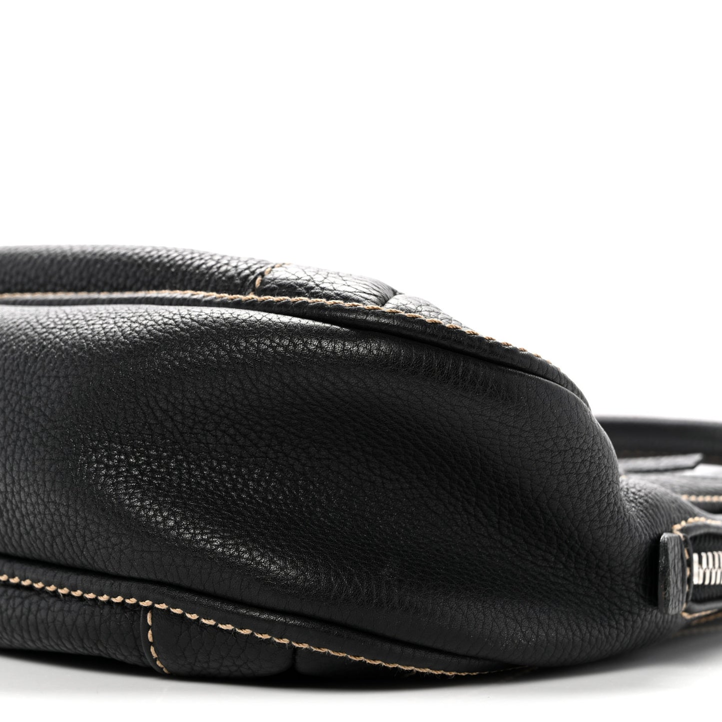 Grained Calfskin Tassel Hobo Black