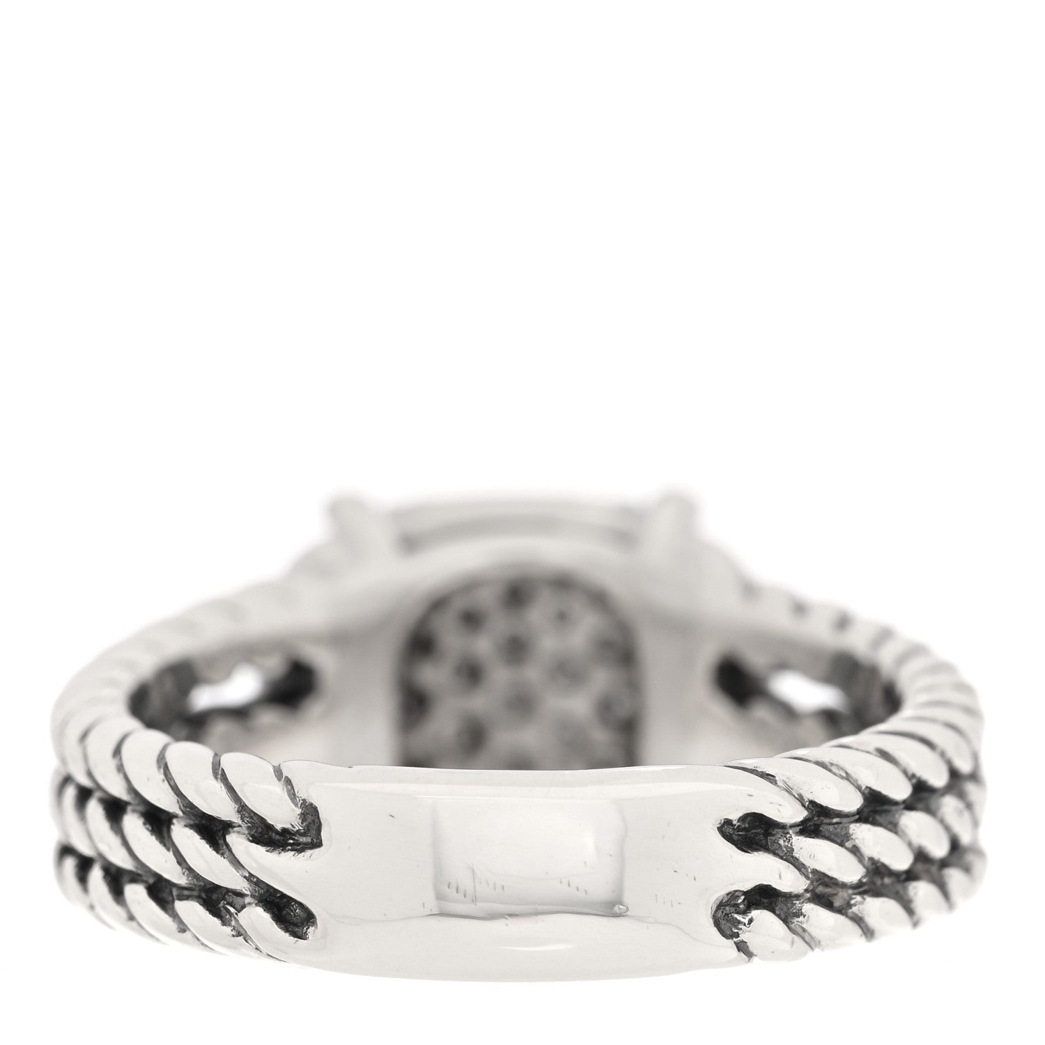 David Yurman Sterling Silver Diamond 10mm Petite Wheaton Ring 51 5.75 3 of 4