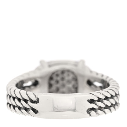 David Yurman Sterling Silver Diamond 10mm Petite Wheaton Ring 51 5.75 3 of 4