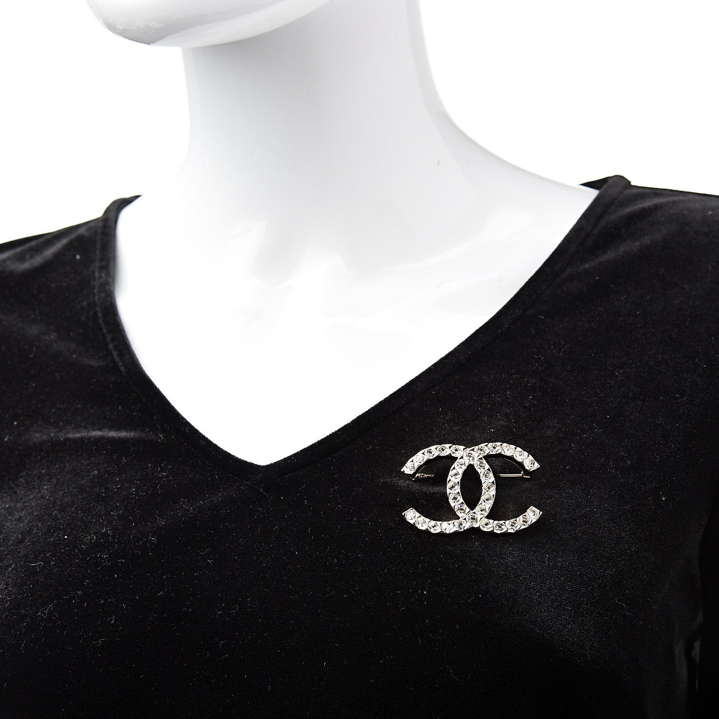 Baguette Crystal CC Brooch Gold