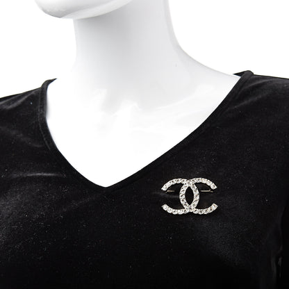Chanel Baguette Crystal CC Brooch Gold 2 of 5