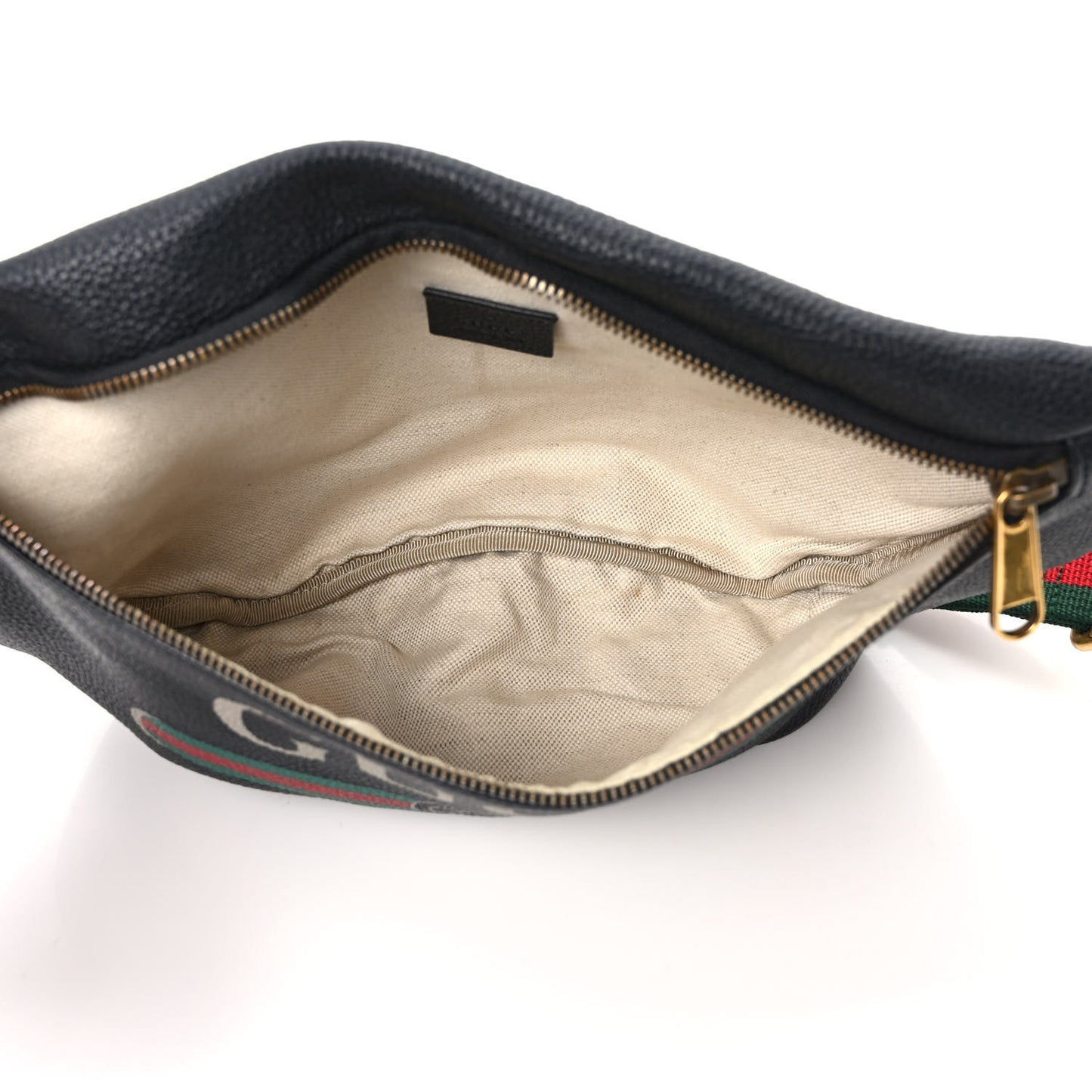 Grained Calfskin Logo Belt Bag Black