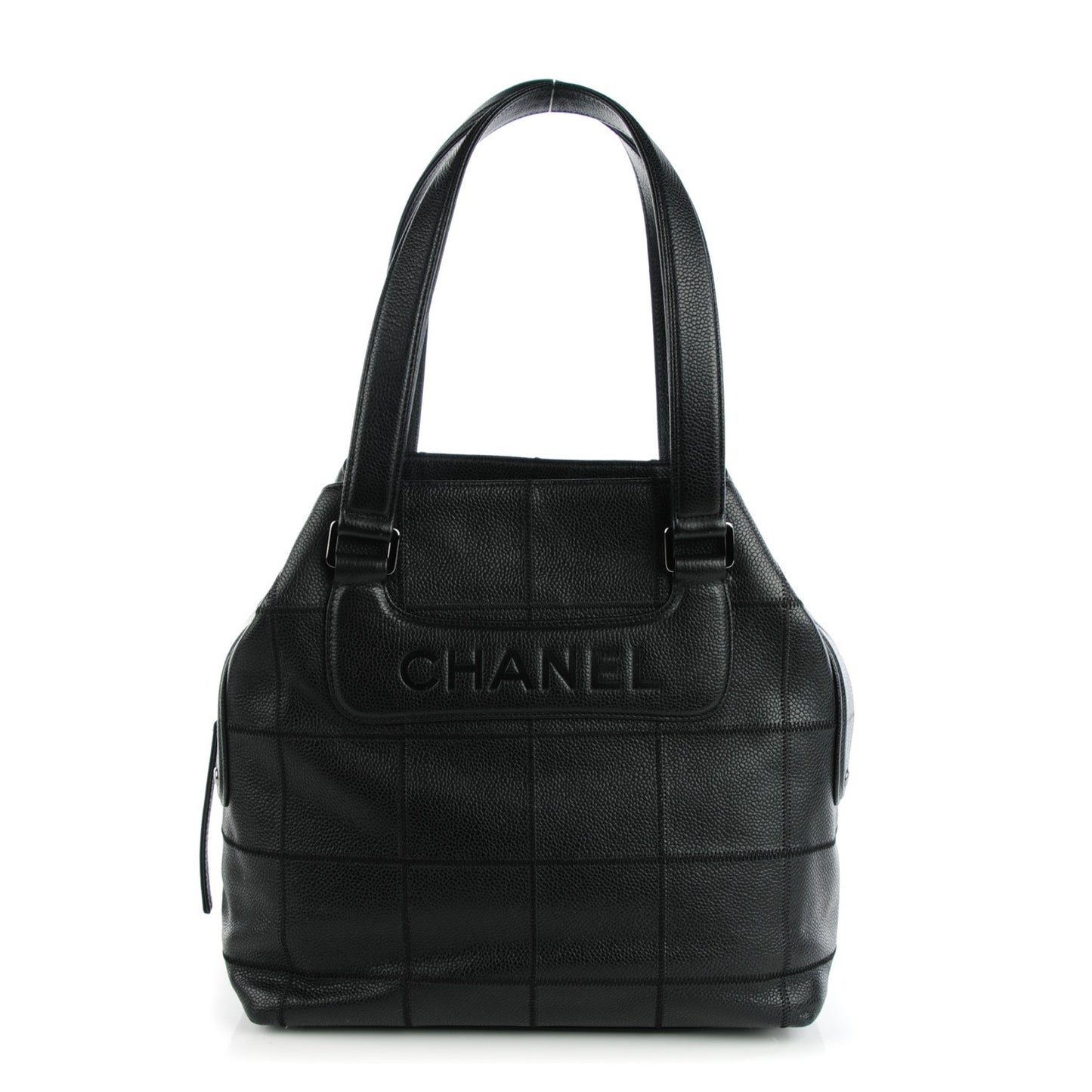 Caviar Square Stitched Tote Black