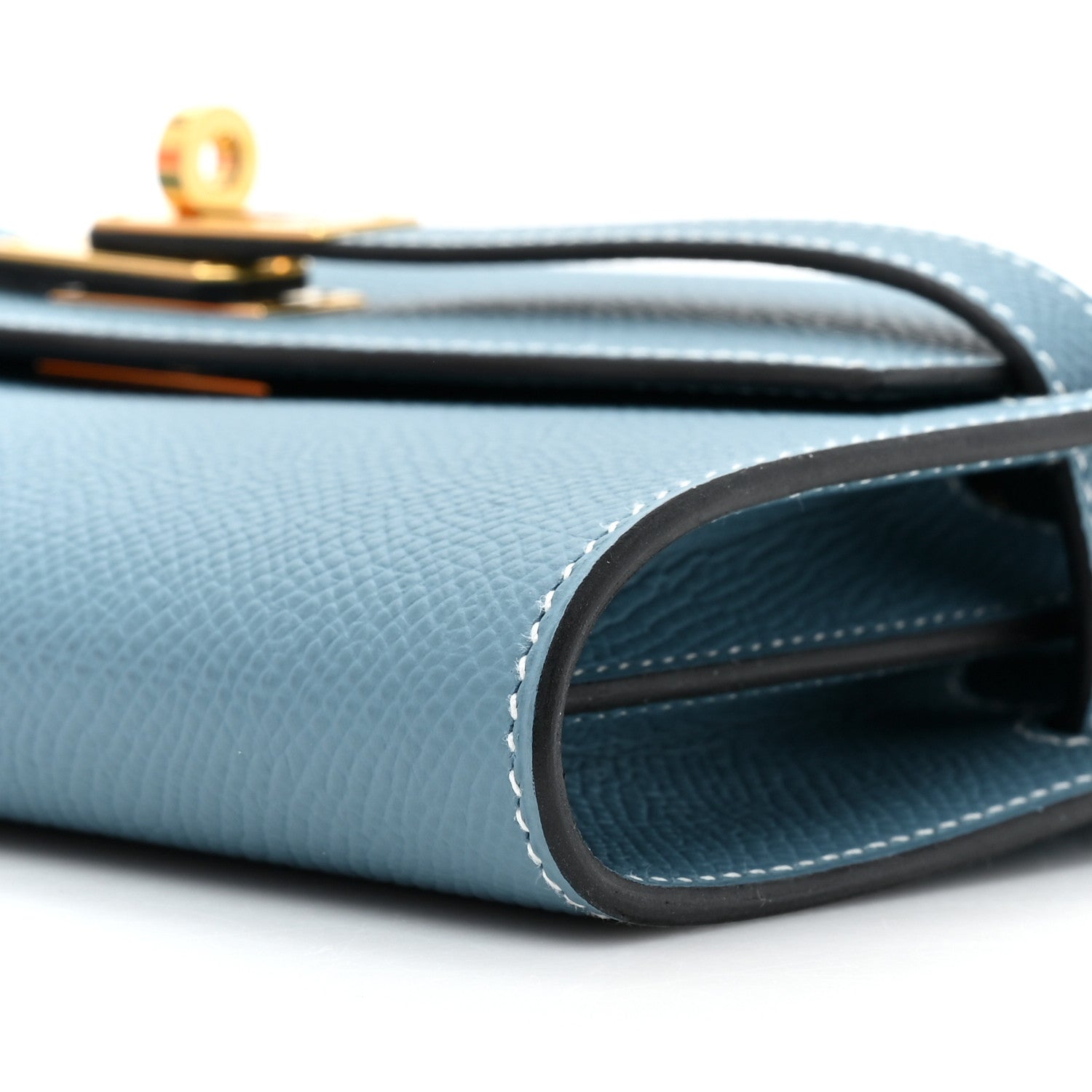 Hermes Epsom Kelly Wallet To Go New Blue Jean 9 of 11