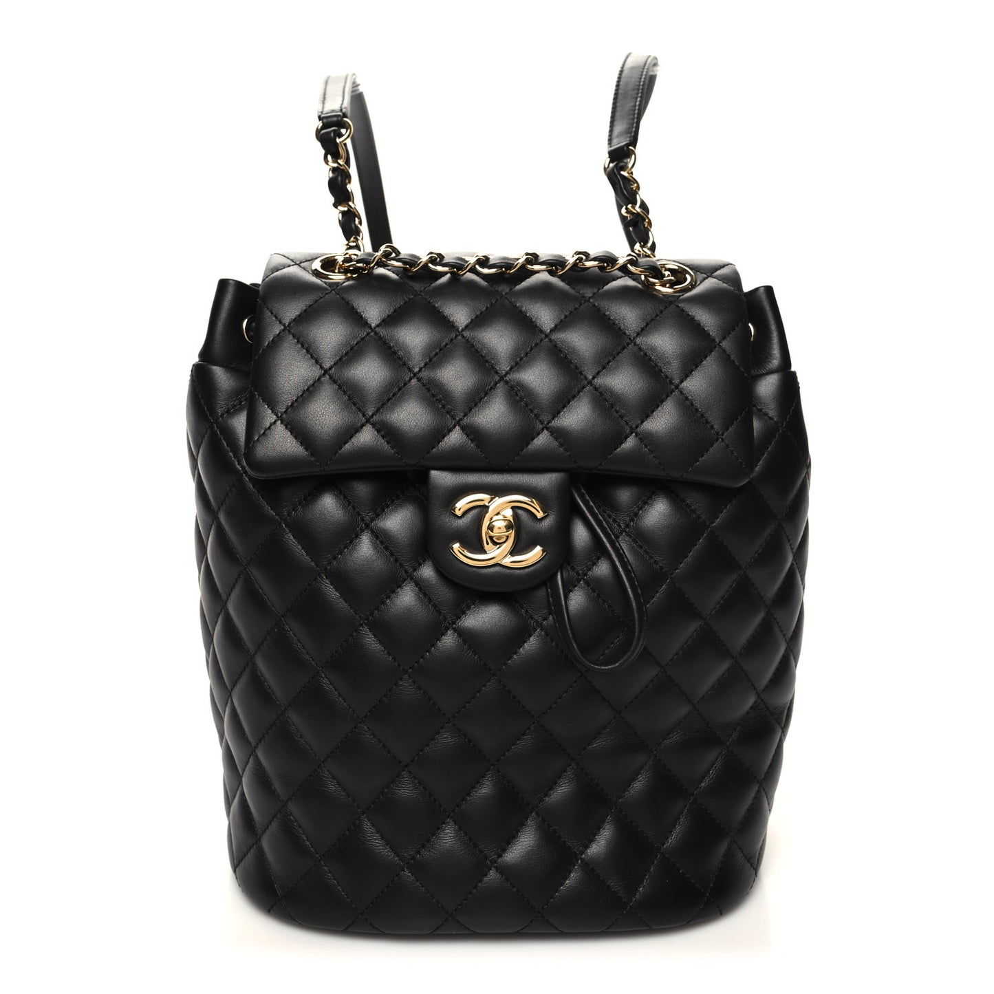 Calfskin Quilted Small Urban Spirit Backpack Black