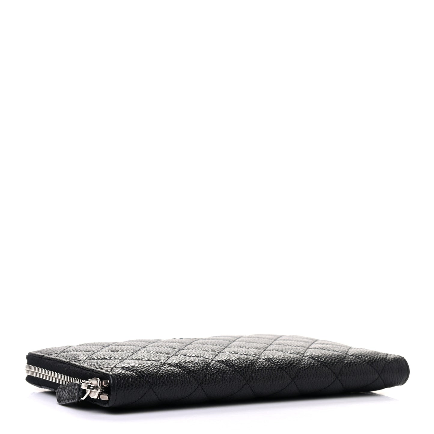 Caviar Quilted Large Zip Around Organizer Wallet Black