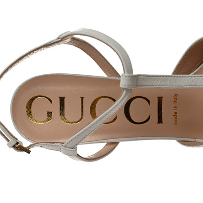 Gucci Malaga Kid Angel T-Strap Platform High Heel Pumps 37.5 Great White 6 of 10