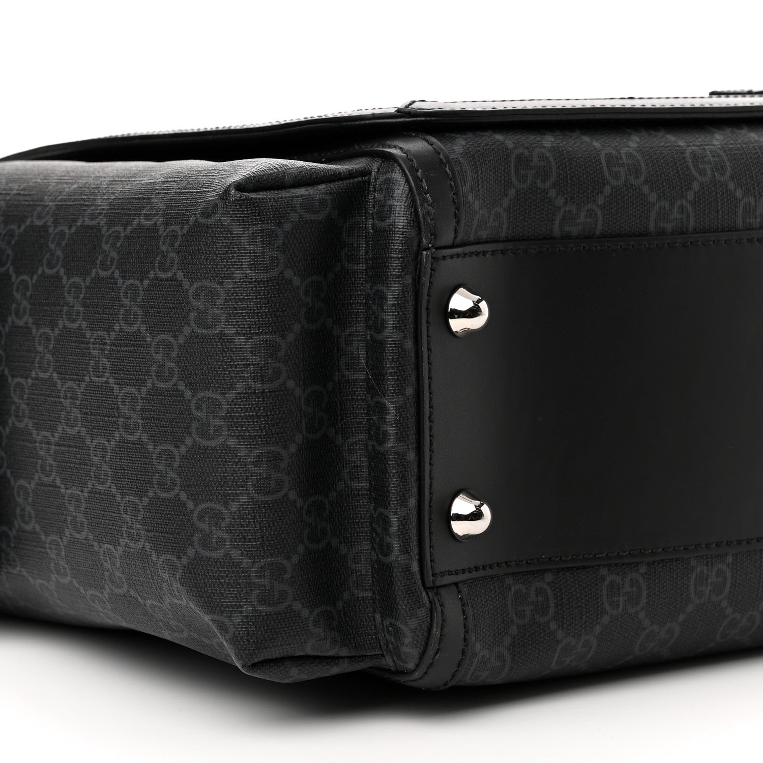 Gucci GG Supreme Monogram Web Messenger Diaper Bag Black Grey 11 of 12