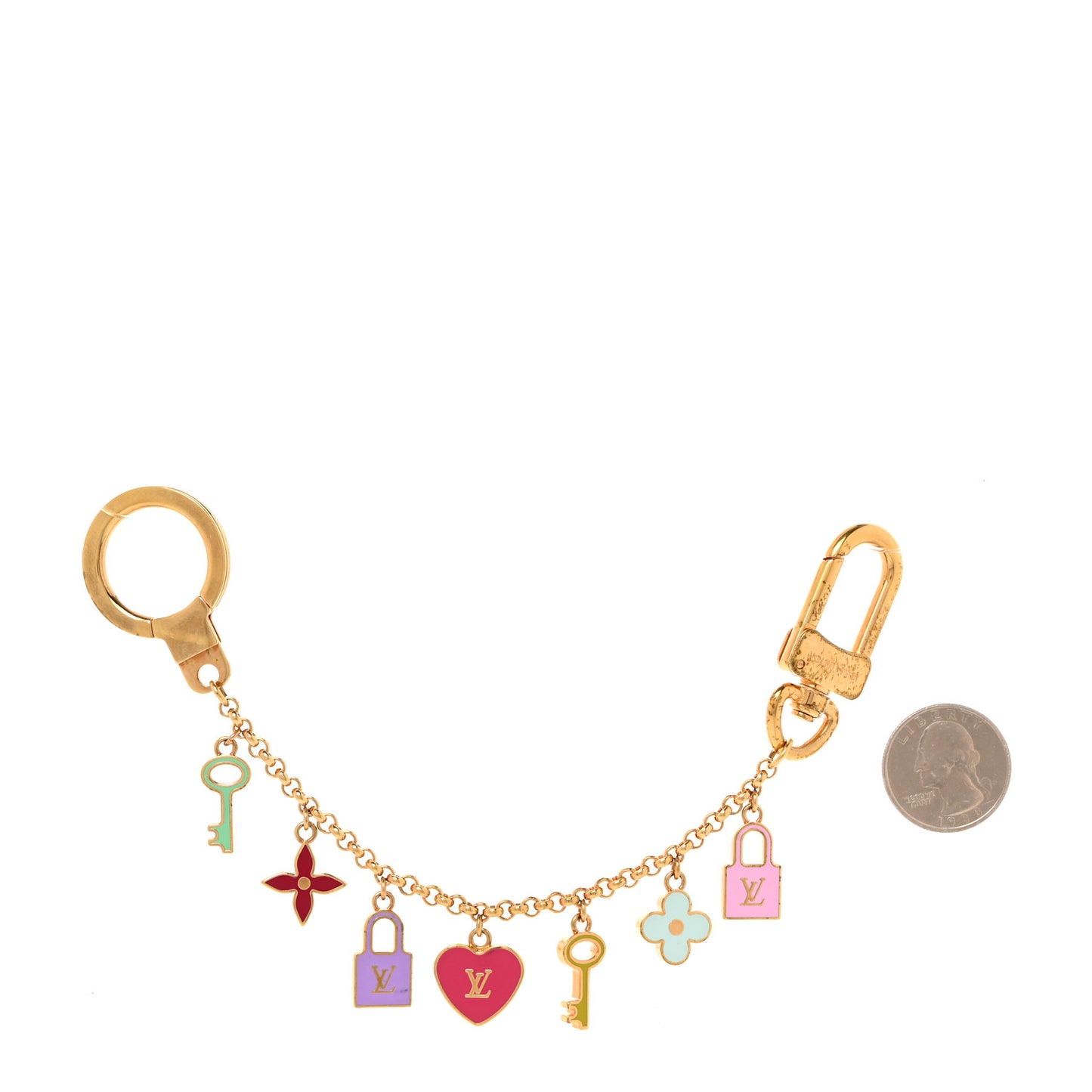 Enamel Pretty Charms Key Chain Holder Bag Charm Multicolor