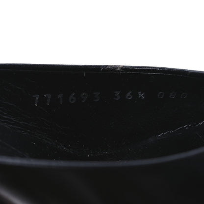 Gucci Calfskin Crystal Horsebit Sandal Pumps 36.5 Black 10 of 13