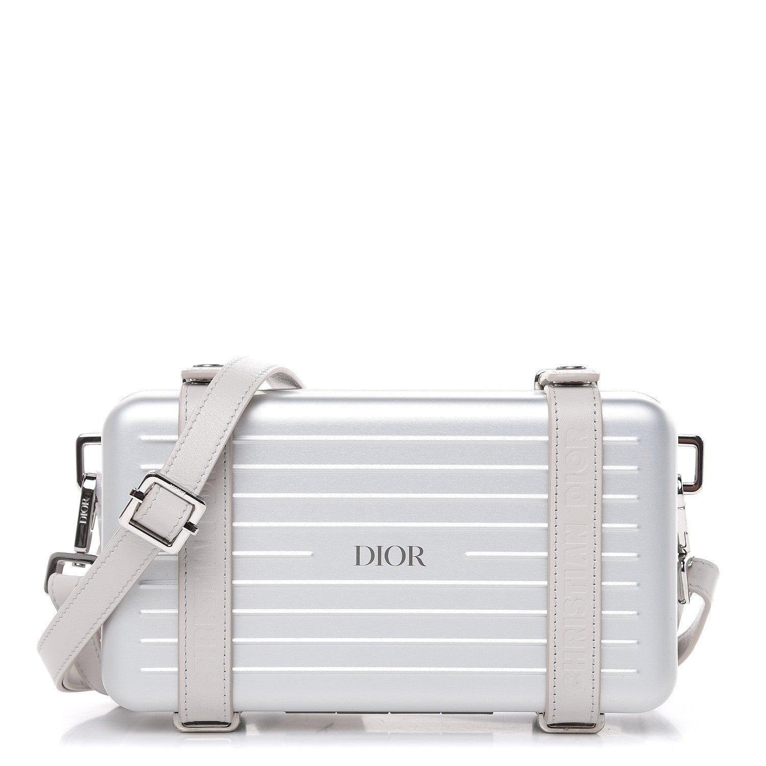 Christian Dior X RIMOWA Aluminum Personal Clutch On Strap Silver 1 of 12