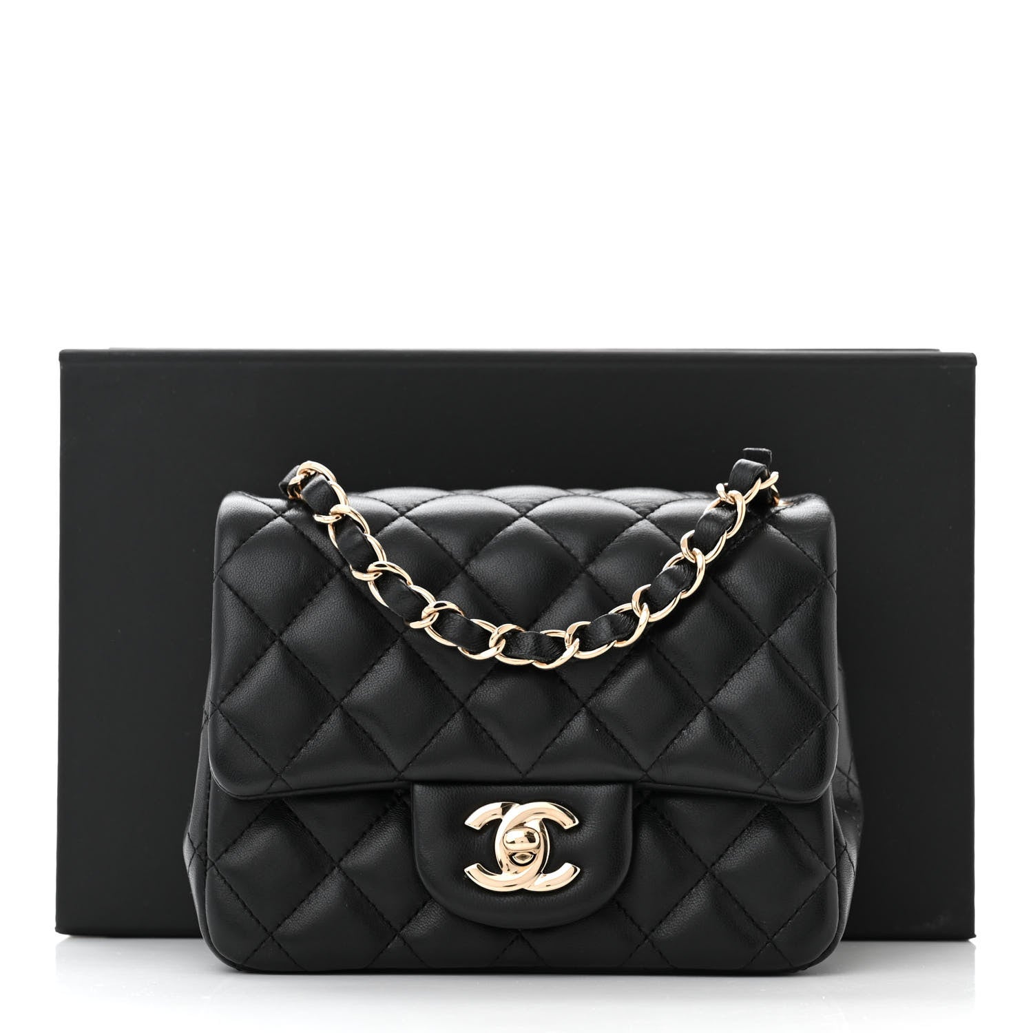 Chanel Lambskin Quilted Mini Square Flap Black 11 of 11