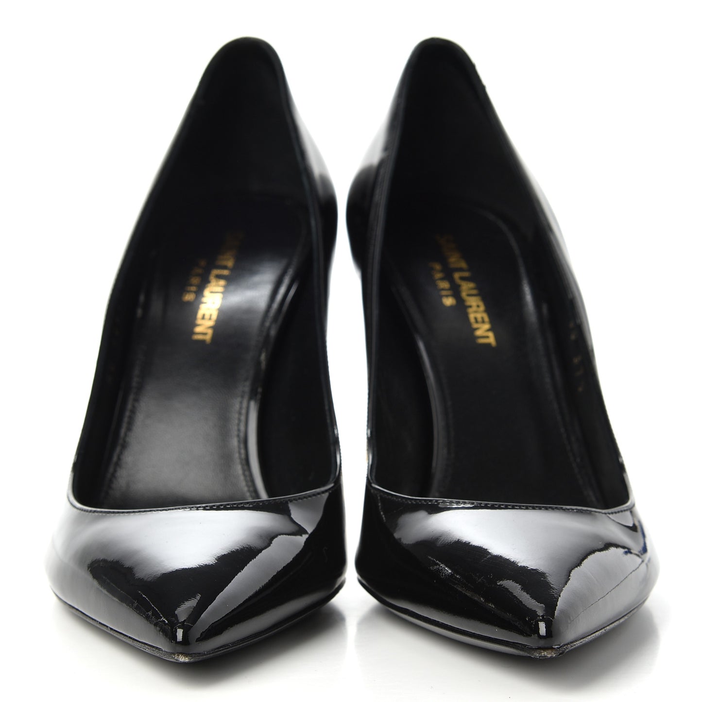 Patent Calfskin Opyum 85 Pumps 37.5 Black Gold