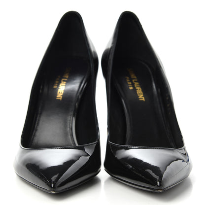 Saint Laurent Patent Calfskin Opyum 85 Pumps 37.5 Black Gold 2 of 10