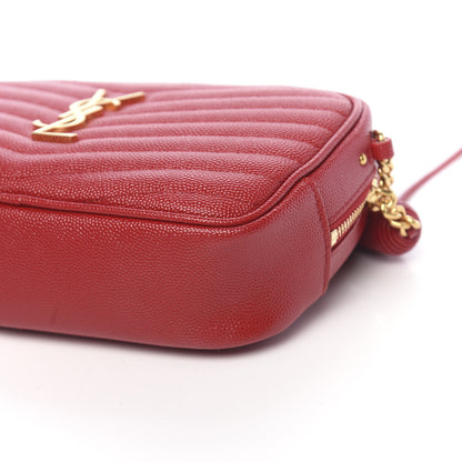 Saint Laurent Grain De Poudre Matelasse Monogram Mini Lou Camera Bag Eros Red 9 of 10