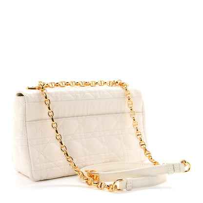 Christian Dior Supple Calfskin Cannage Medium Caro Bag Ivory 3 of 11