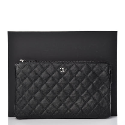 Chanel Caviar Quilted Large Zipped Clutch Black 9 of 9