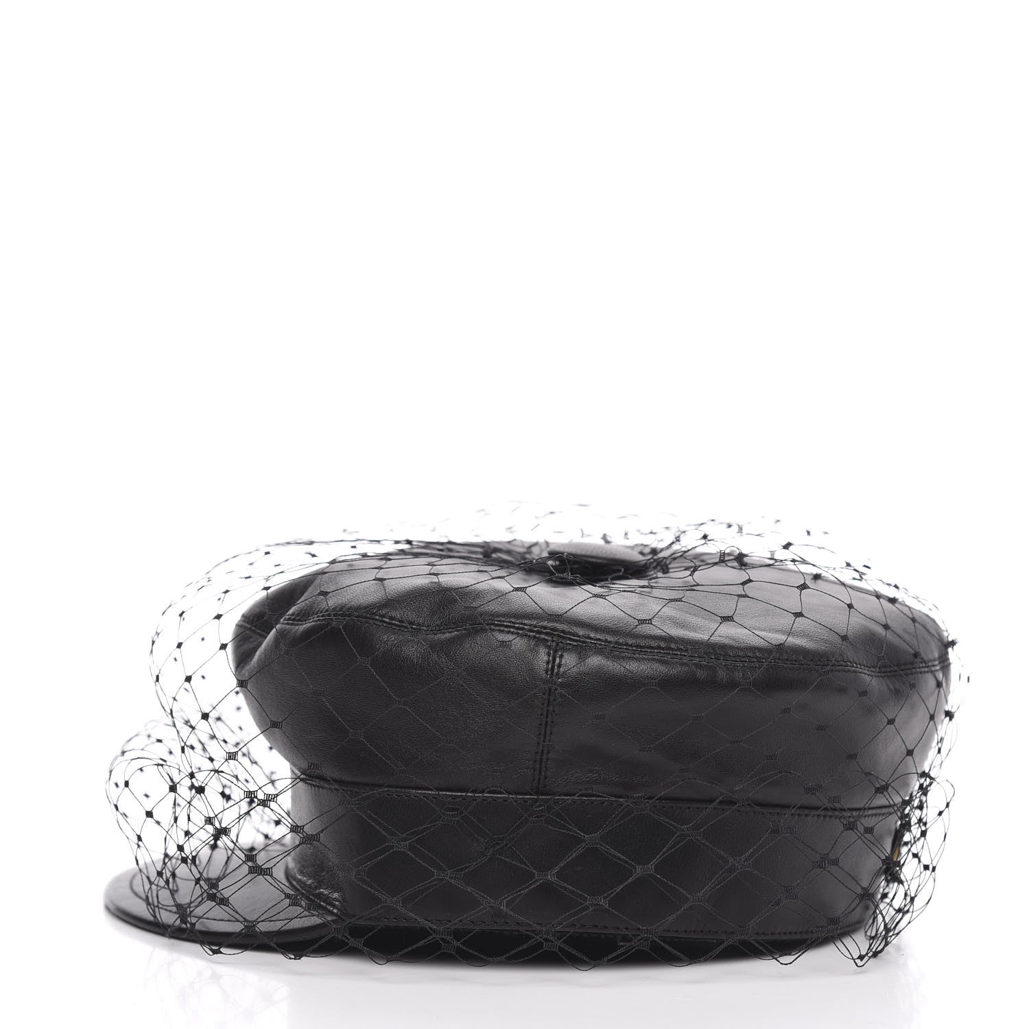 Christian Dior Lambskin Arty Cap with Veil 57 Black 3 of 7