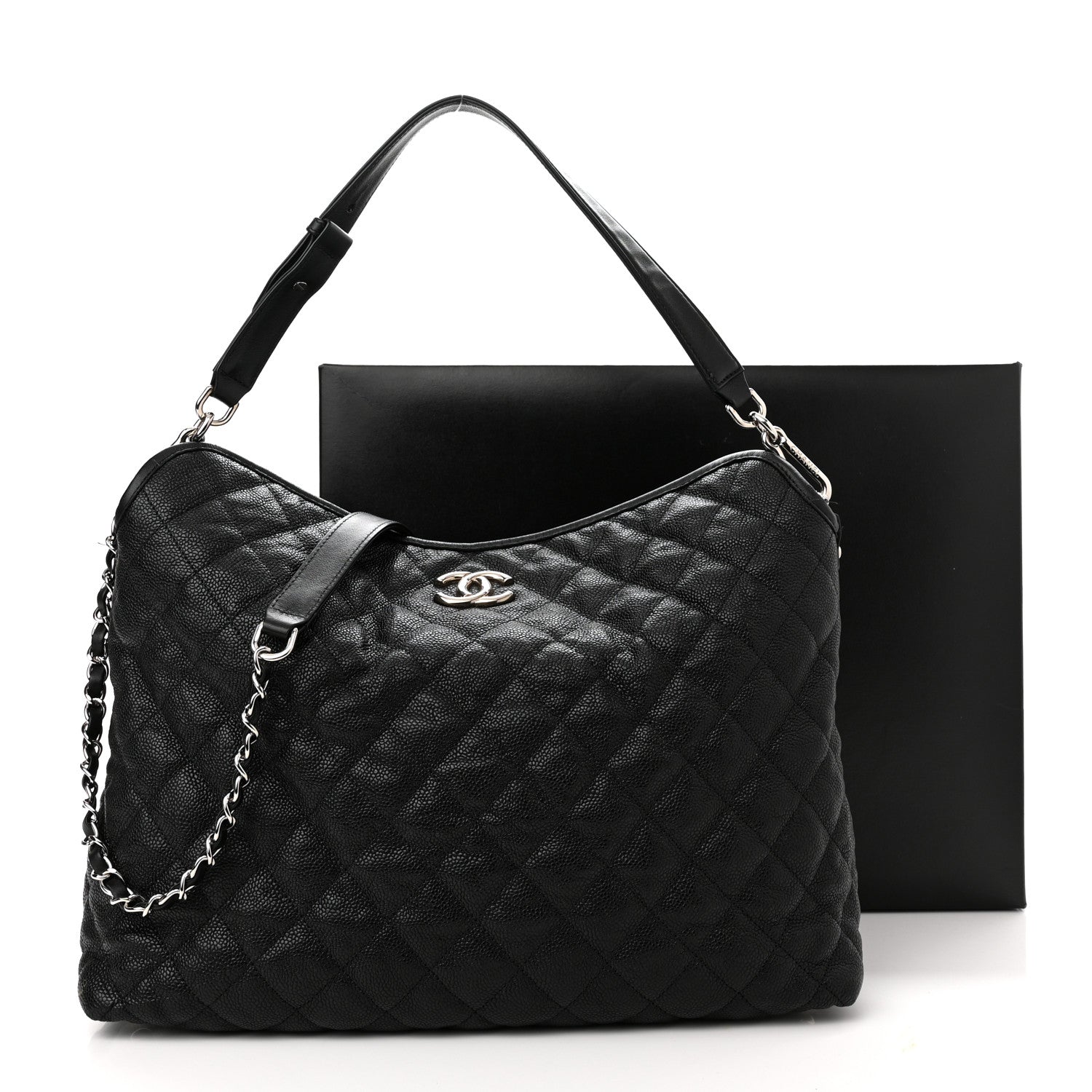 Chanel Caviar Quilted French Riviera Hobo Black 15 of 15