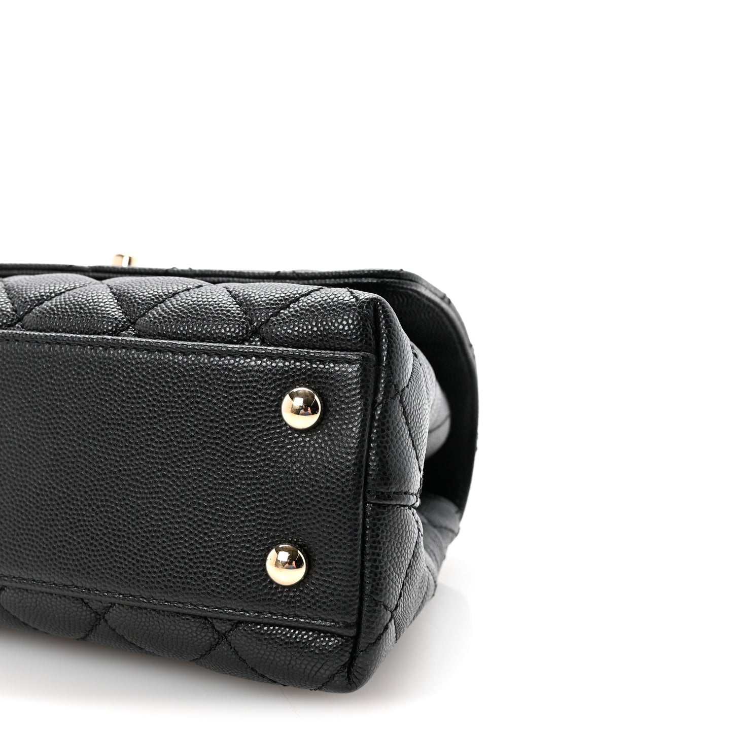 Caviar Quilted Mini Coco Handle Flap Black