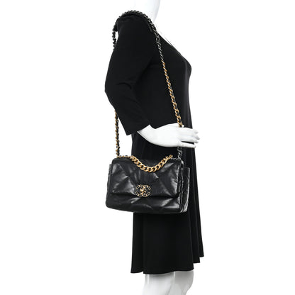 Chanel Goatskin Quilted Medium Chanel 19 Flap Black 2 of 9