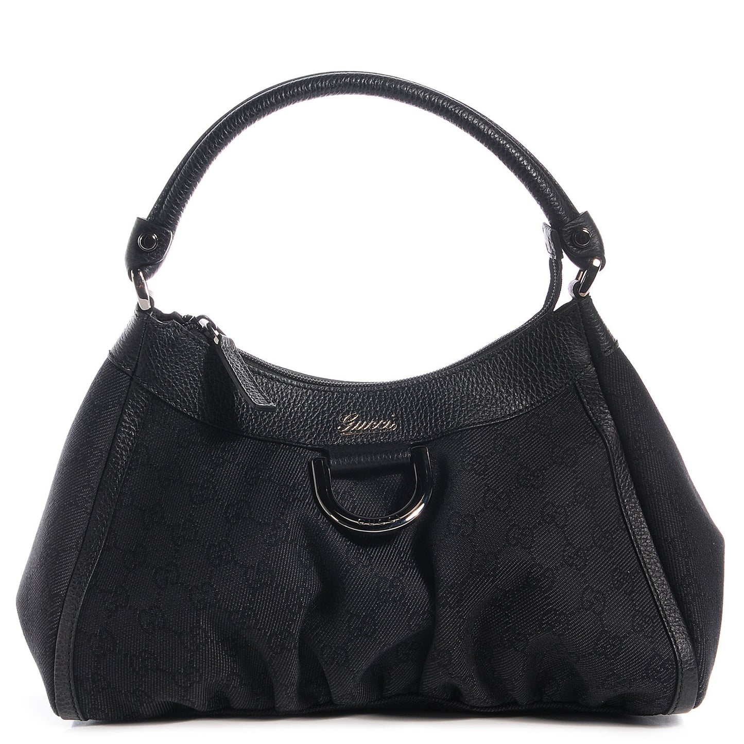 Monogram Medium D Gold Ring Shoulder Bag Black