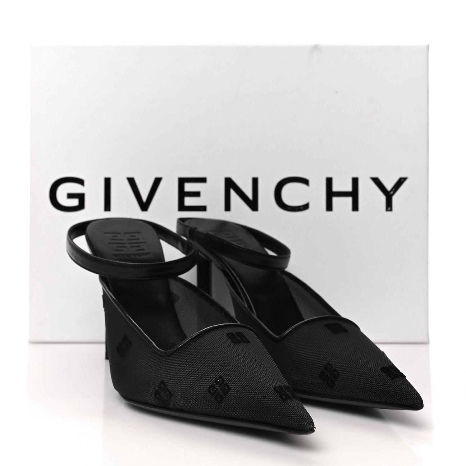 Givenchy Mesh Logo 95mm Slingback Pumps 36 Black 8 of 8
