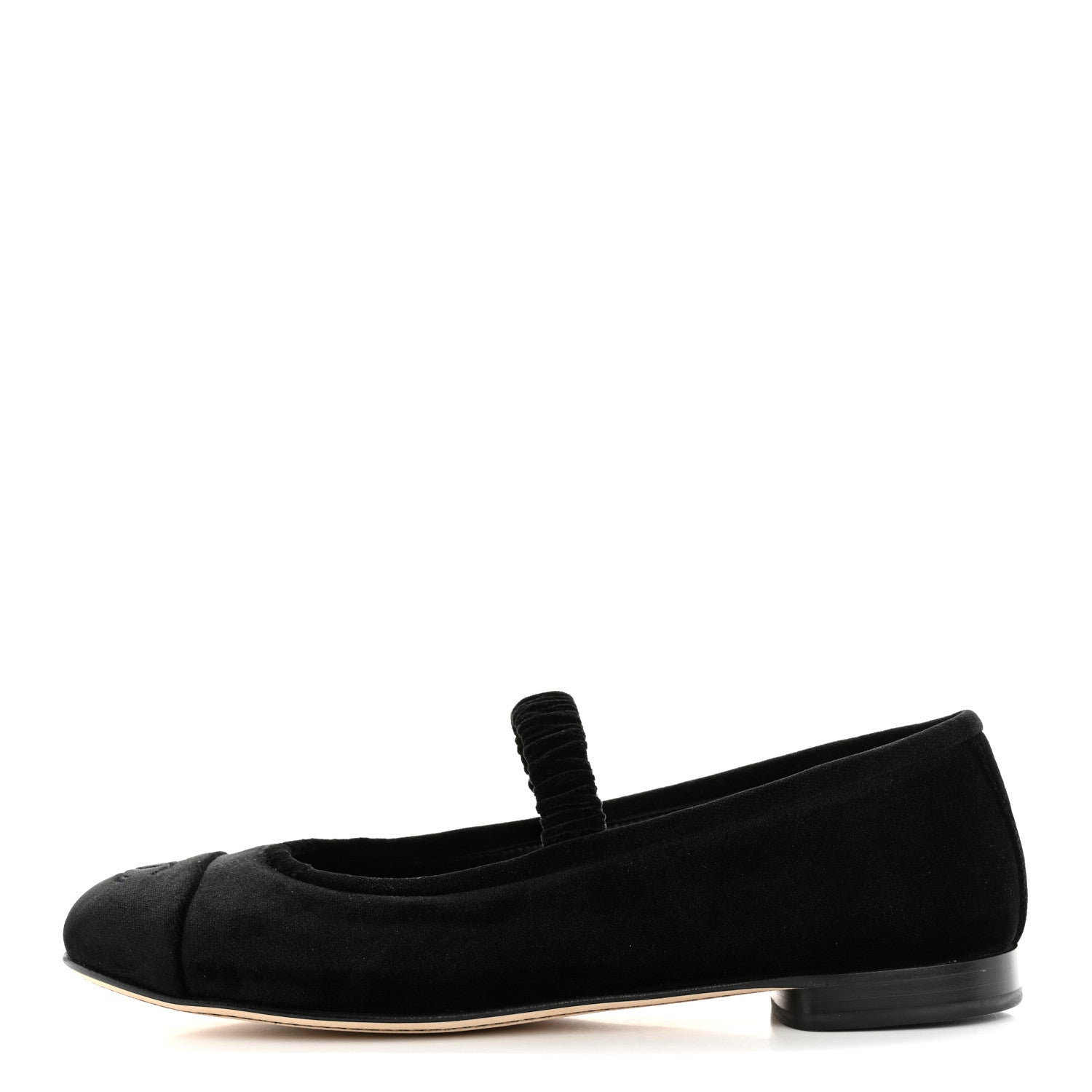 Chanel Velvet Mary Jane Flats 39 Black 1 of 10
