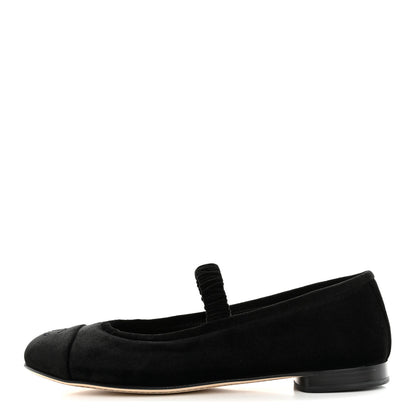 Chanel Velvet Mary Jane Flats 39 Black 1 of 10