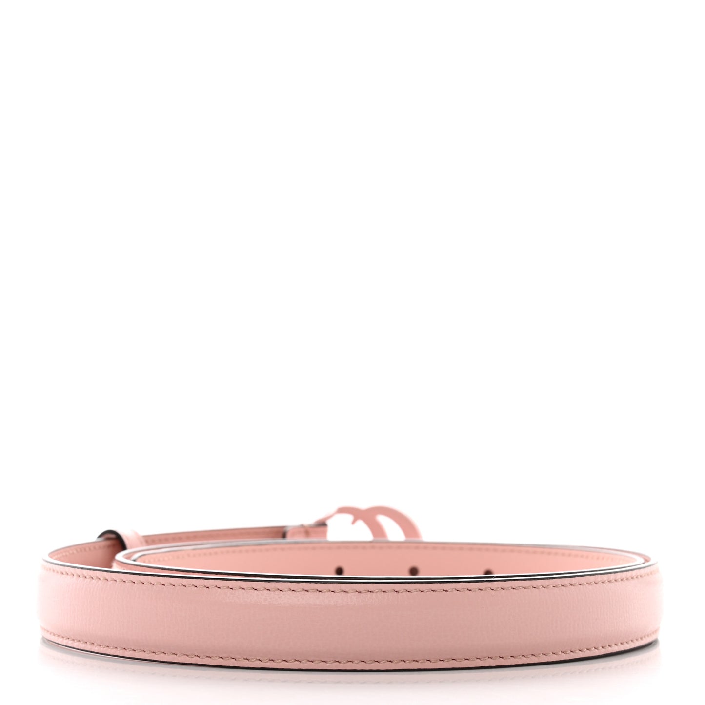 Azalea Calfskin Enamel Monochrome Double G 20mm Belt 95 38 Perfect Pink