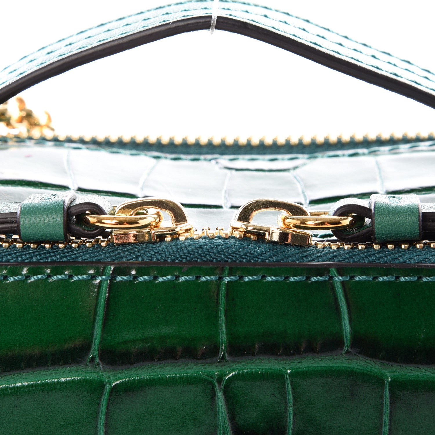 Chloe Calfskin Crocodile Embossed Mini C Vanity Bag Woodsy Green 10 of 12