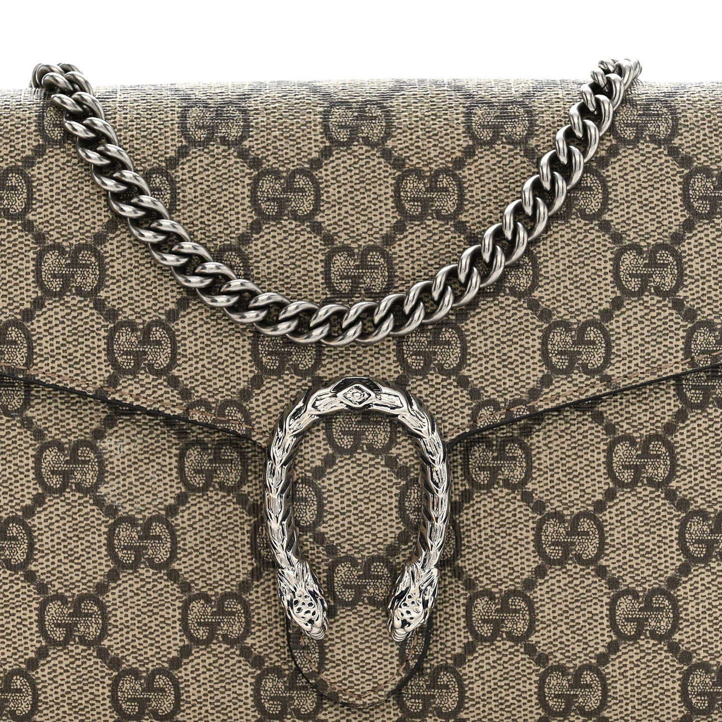 GG Supreme Monogram Mini Dionysus Chain Wallet Beige Taupe