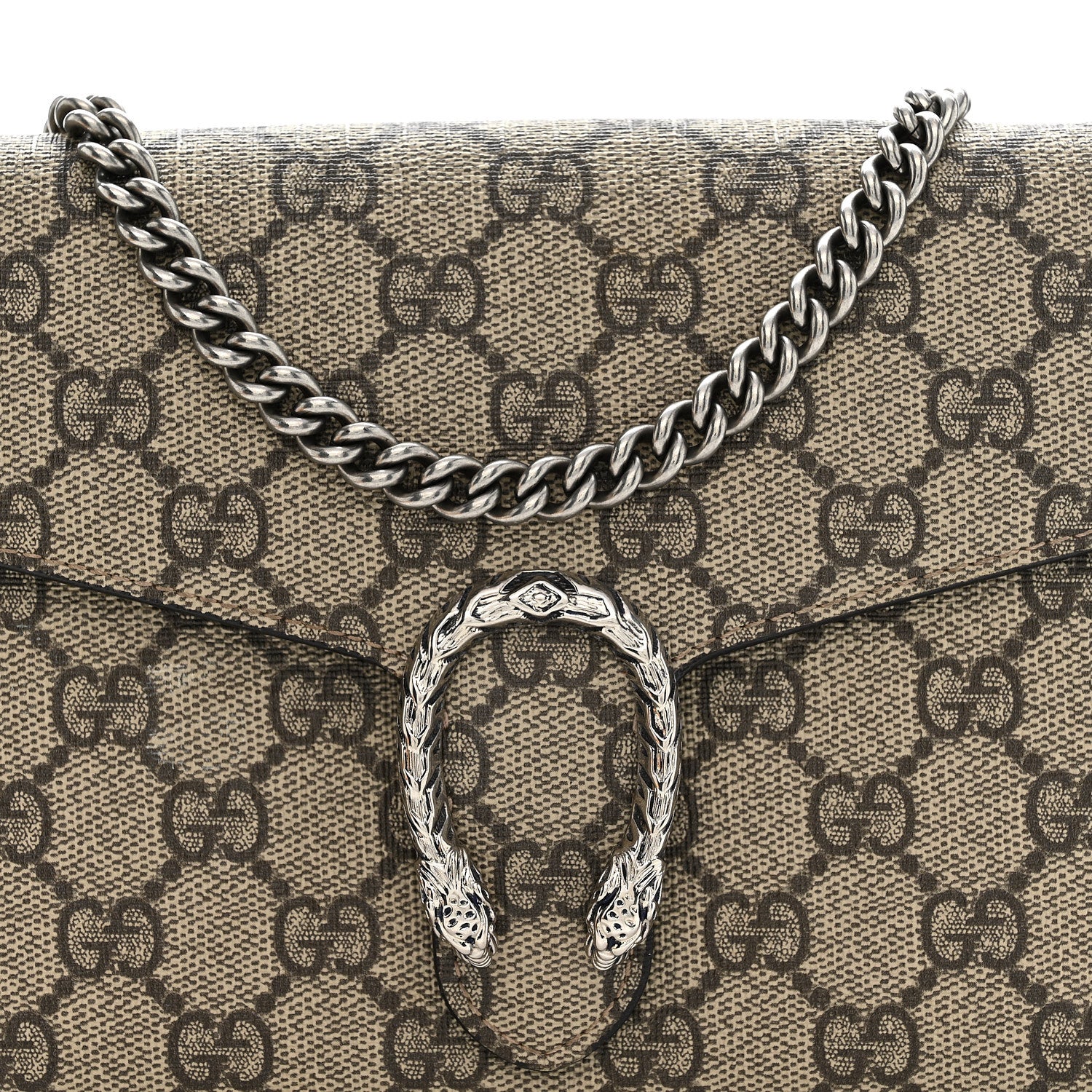 Gucci GG Supreme Monogram Mini Dionysus Chain Wallet Beige Taupe 8 of 15