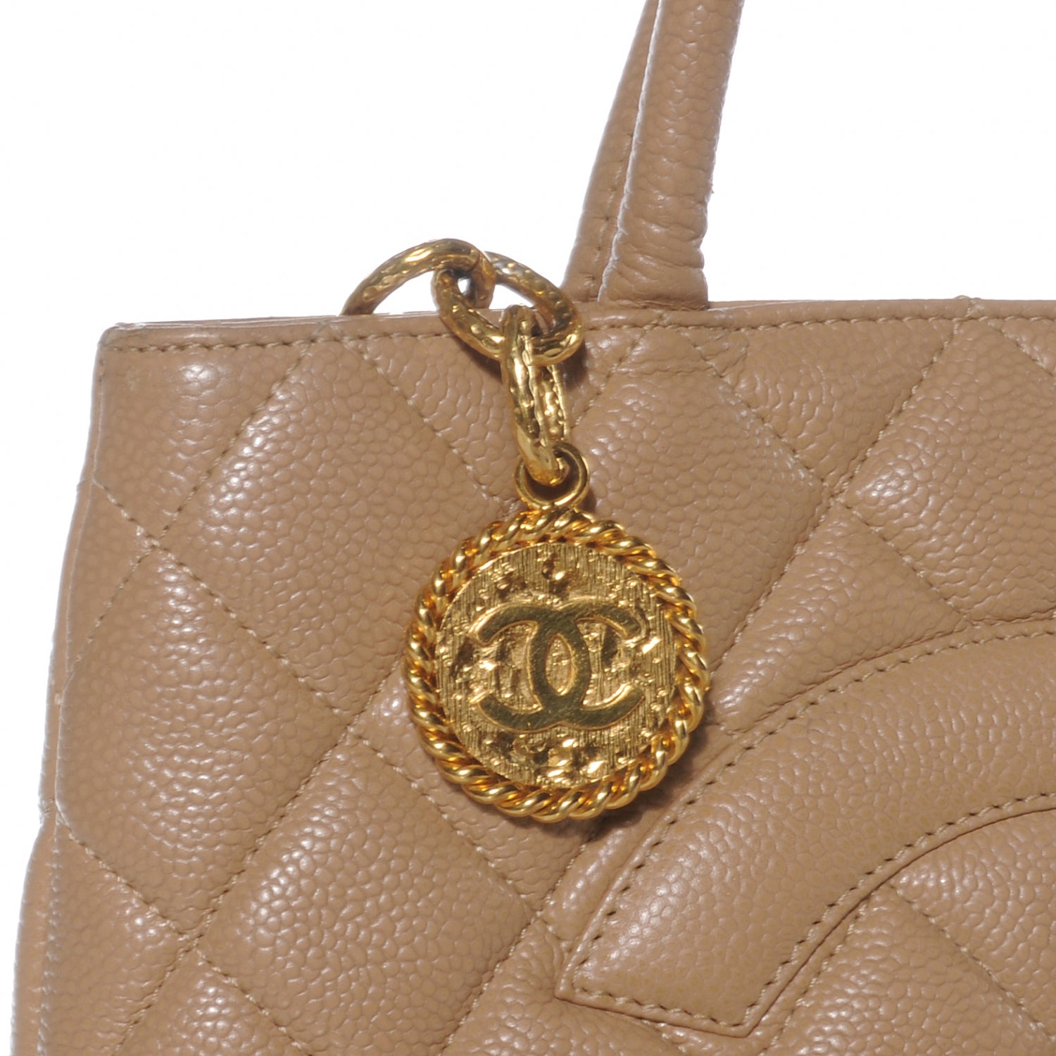 Chanel Caviar Quilted Medallion Tote Beige 4 of 8