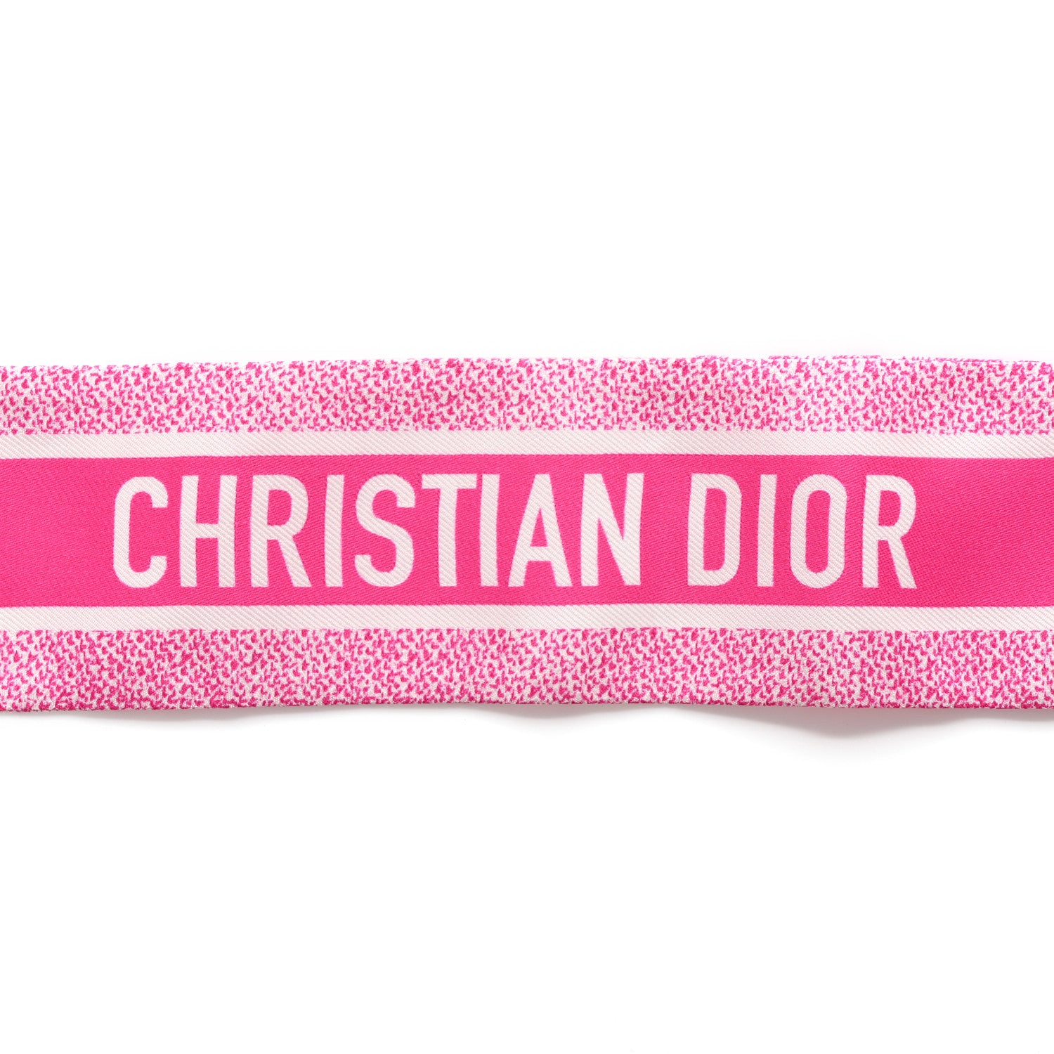 Christian Dior Silk Toile De Jouy Mitzah Scarf Ivory Fluorescent Pink 4 of 4