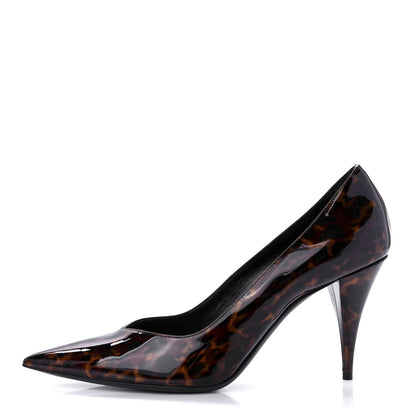 Saint Laurent Patent Tartaruga Kiki 85 Pump 39.5 Manto Naturale 1 of 8