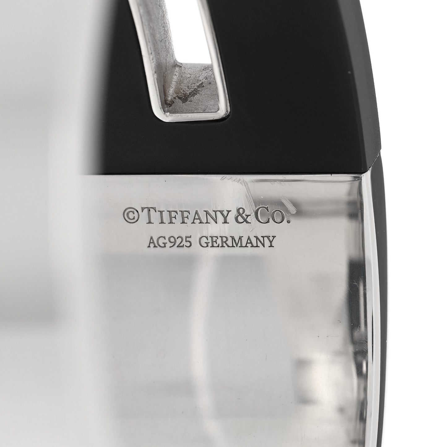 Sterling Silver Black Ceramic T Cutout Cuff Bracelet