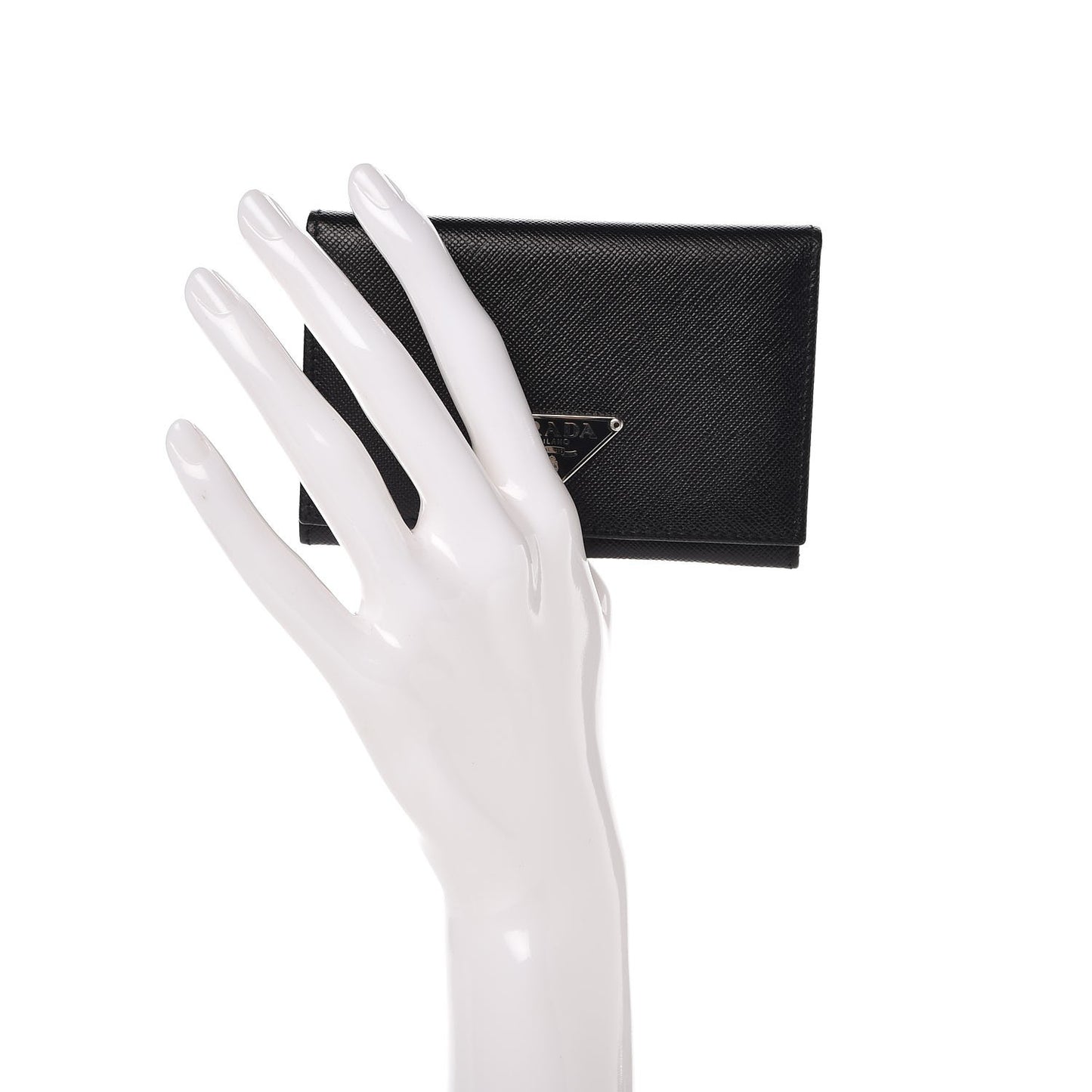 Saffiano Bi-Fold Card Holder Wallet Black