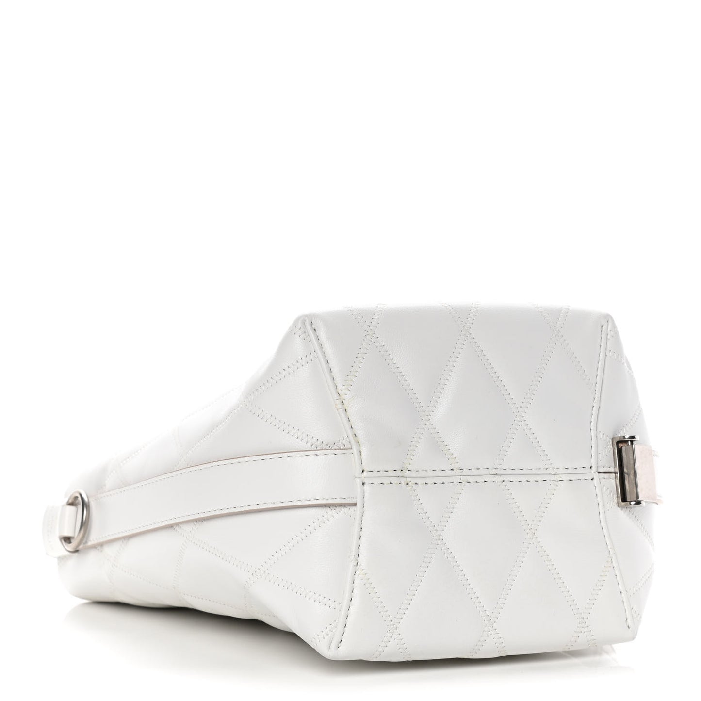 Lambskin Quilted Mini GV Bucket Bag White