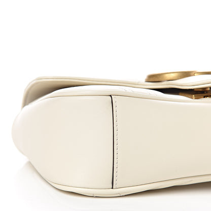 Gucci Calfskin Matelasse Mini GG Marmont Shoulder Bag White 8 of 9