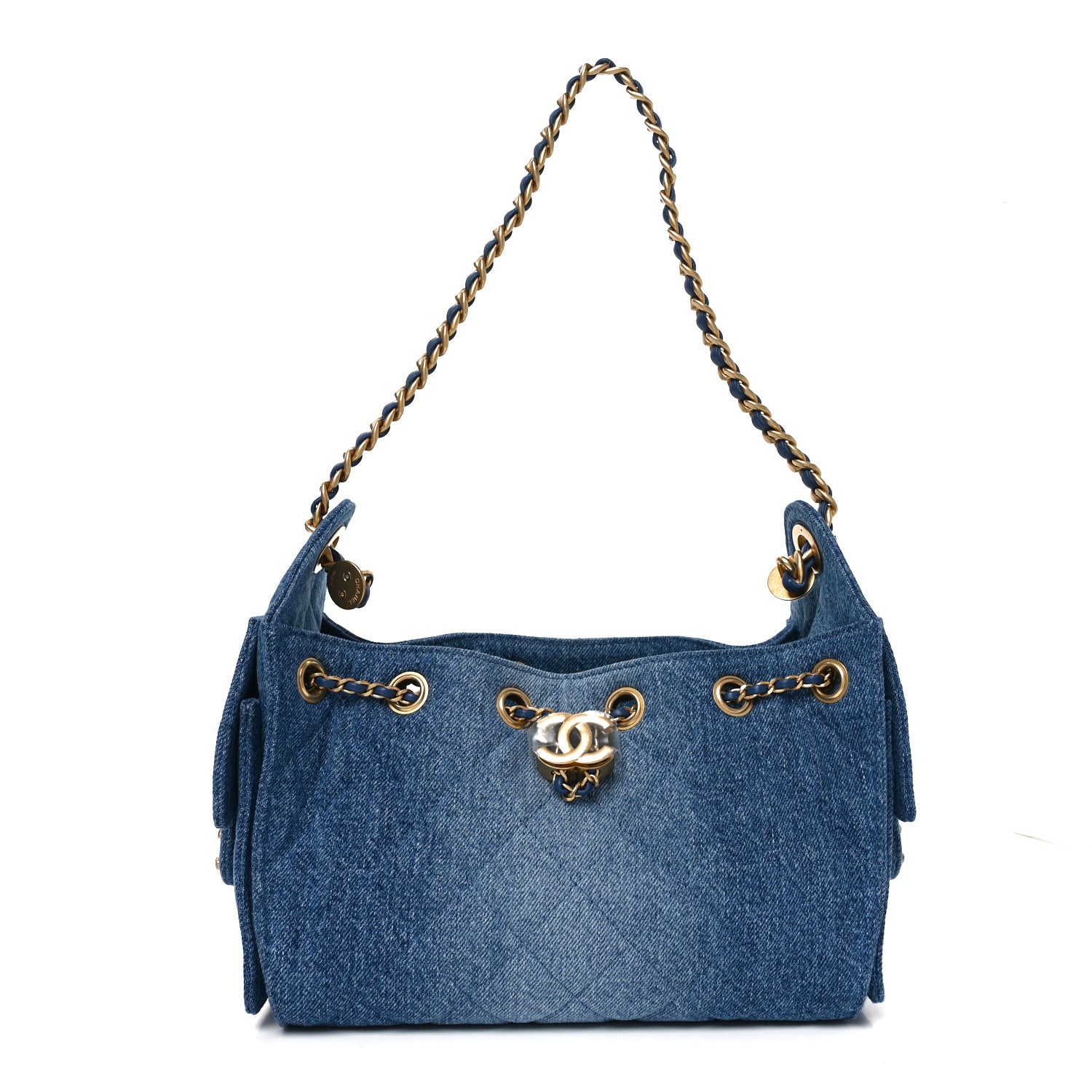 Chanel Washed Denim Quilted Mini Chanel 25 Handbag Blue 1 of 10