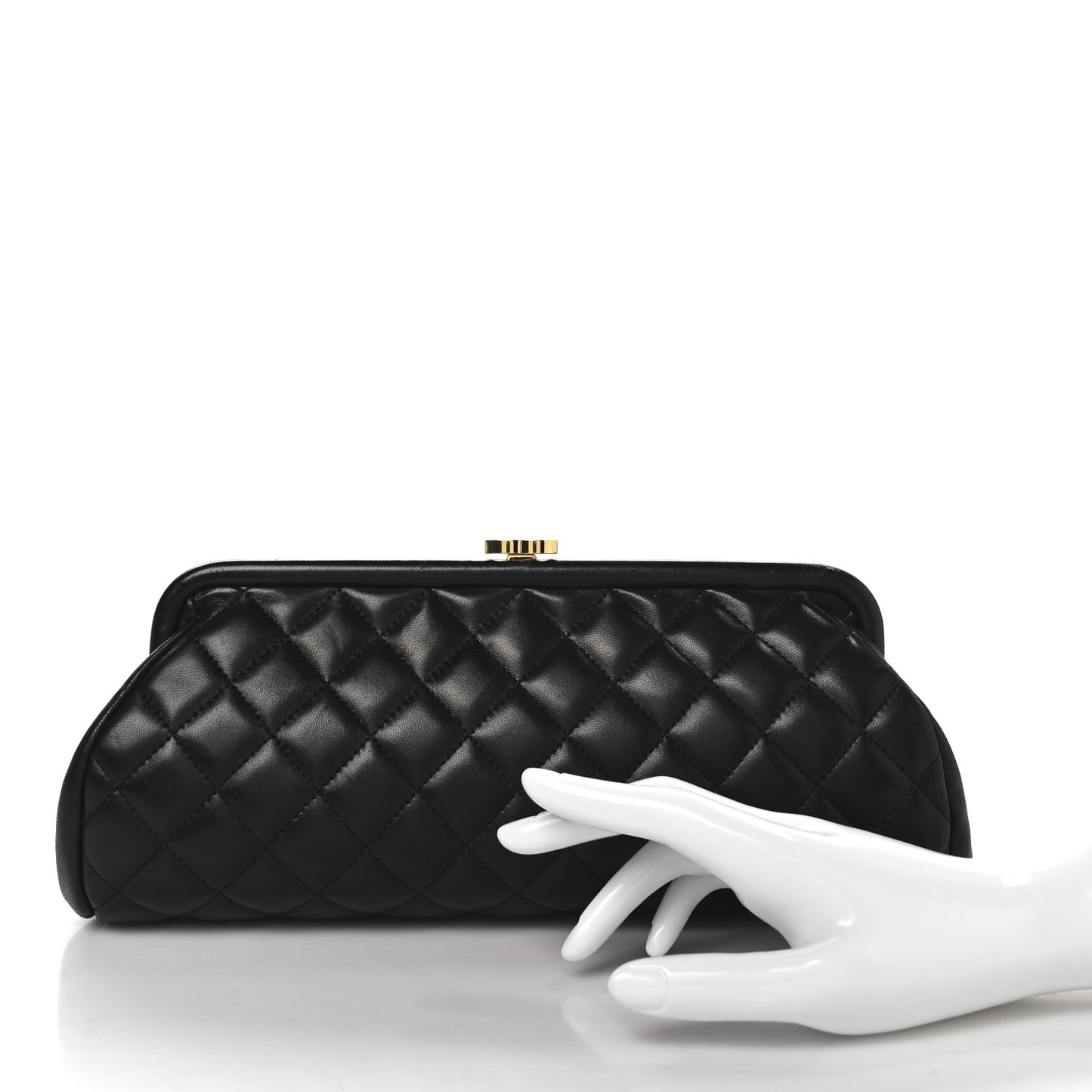 Lambskin Quilted Timeless Clutch Black