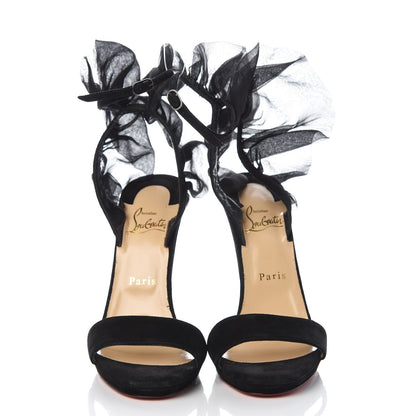 Christian Louboutin Veau Velours Jacqueline 120 Sandal Heels 39 Version Black 2 of 8