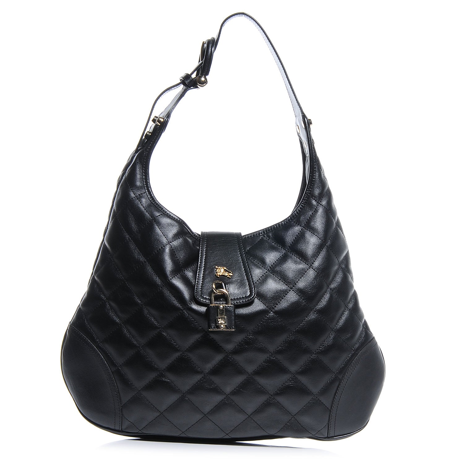 Burberry Leather Quilted Brook Hobo Black 1 of 8