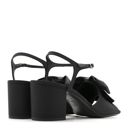 Chanel Silk Crystal Bow CC Sandals 40 Black 5 of 9