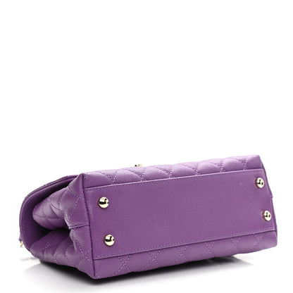 Chanel Caviar Quilted Mini Coco Handle Flap Purple 3 of 8