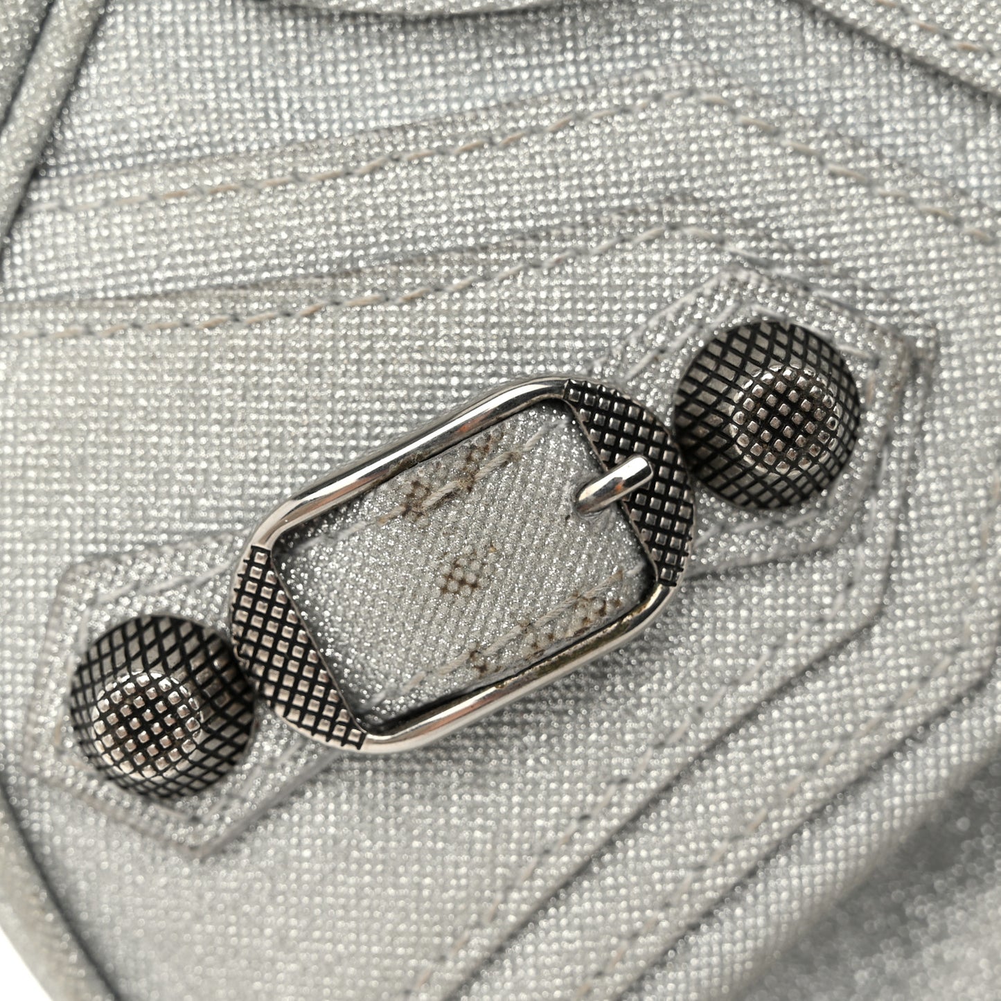 Sparkling Fabric Le Cagole Shoulder Bag XS Silver