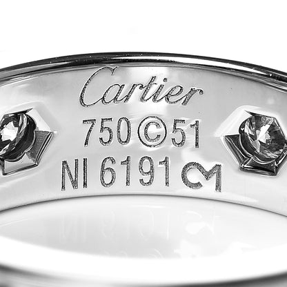 Cartier 18K White Gold 6 Diamond 5.5mm LOVE Ring 51 5.75 4 of 4