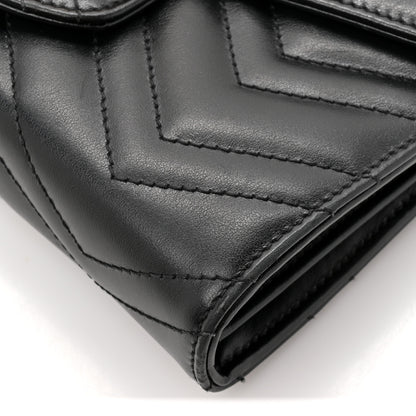Gucci Calfskin Matelasse GG Marmont Chain Wallet Black 18 of 20