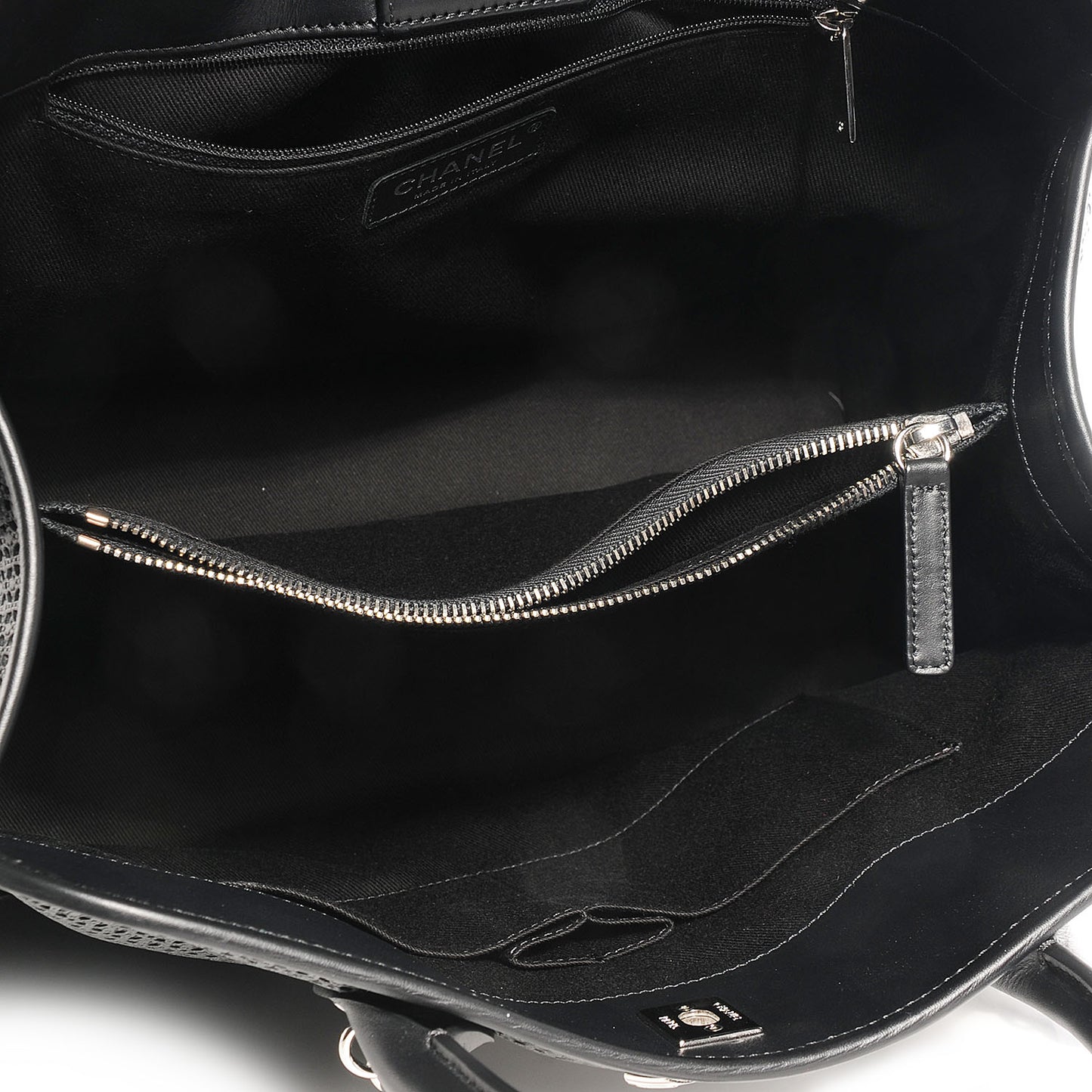 Calfskin Perforated Up In The Air Tote Black